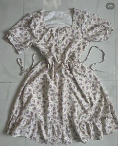 Floral Puff Sleeve Mini Dress
