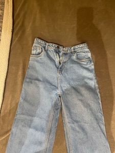 Wide Leg Light Wash Denim Jeans
