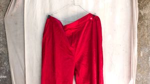 Elegant Red Wide Leg Trousers