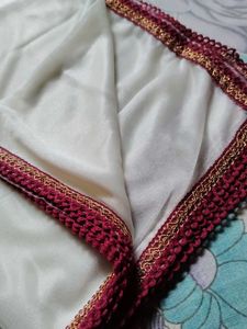 Elegant White Dupatta with Embellished Border