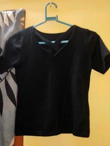 Stylish Black V-Neck T-Shirt