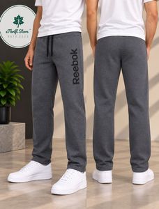 Reebok Grey Straight Fit Fleeced Track Pants