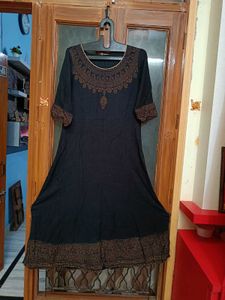 🇳🇿💫💗Elegant Black Printed Anarkali Kurta