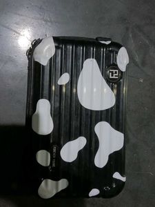 Cow Print Mini Luggage Pouch
