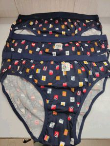 Pack of 3 Navy Blue Printed Briefs