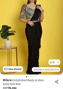 Mitera Embellished Ready to Wear Saree with Belt