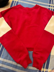Hollister Red Cropped Sweatshirt