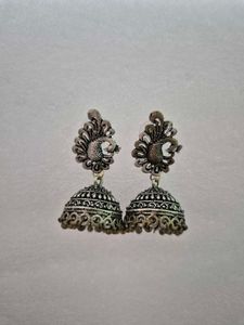 Customized Antique Peacock Jhumka Earrings-Unused