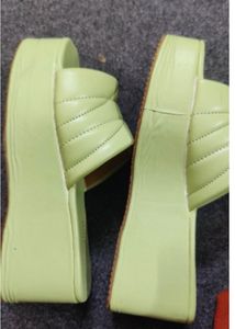 Lime Green Platform Wedge Sandals