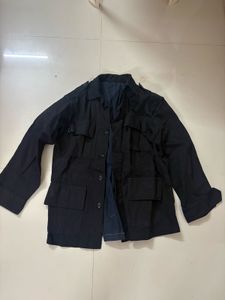 Black Utility Jacket cute back pattern