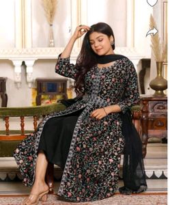 Floral Print Anarkali Kurti And Dupatta