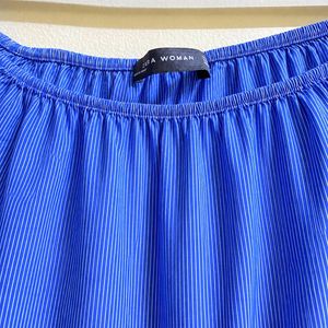 Chic Blue Off-Shoulder Top