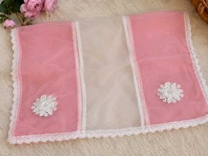 Elegant Pink &amp; White Lace Salwar Kameez