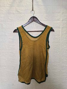Mustard Yellow Tank Top with Contrast Trim