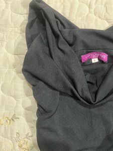 Chic Black Cowl Neck Ruched Top