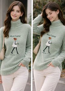 Cozy Mint Green Turtleneck Sweater