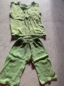 Baby Girls Green Sleepsuit Set
