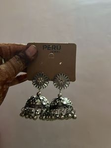 Ethnic Silver Jhumka Earrings