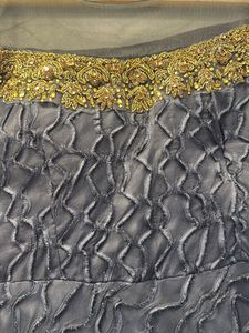 Stunning Grey &amp; Gold Ethnic Gown