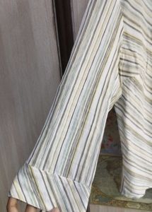 Striped Collared Button-Up Shirt