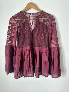 Boho Lace Bell Sleeve Top