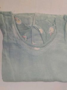 Light Blue Embroidered Blouse