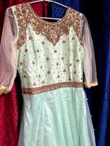long floor length gown for party with dupatta
