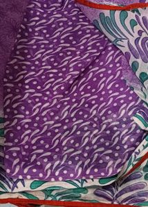 Printed (Work) Saree With Unstitched Blouse