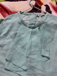Mint Green Ruffle top