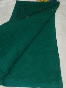 Embroidered Teal Green Saree