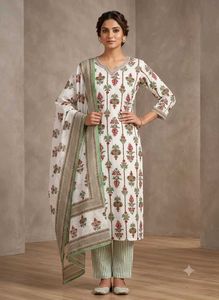 Elegant Printed Kurta Set with Dupatta (new)