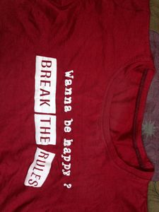 Dark Red Cropped Tee
