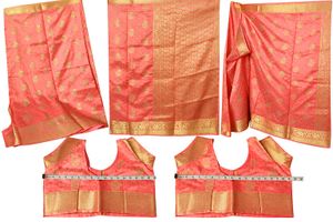 Elegant Peach Silk Saree with Gold Border