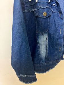 Pearl Denim Crop Jacket