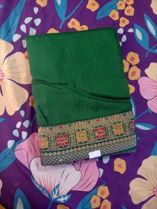 Elegant Green saree with Embellished Border