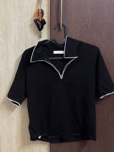 MANGO Polo Neck Sweater with Contrasting Trim