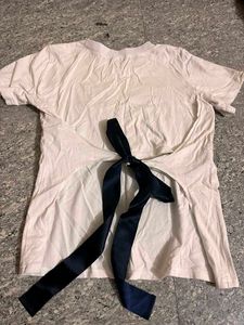 white Basic T-Shirt with back design