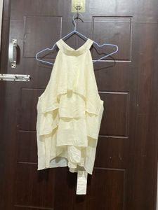 Elegant Ruffled Halter Neck Top