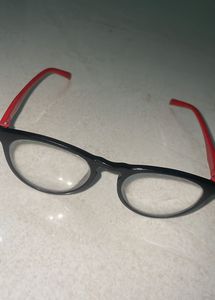 Stylish Black Glasses with Red Accents
