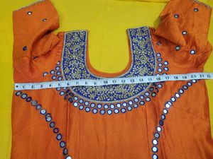 Orange &amp; golden salwar suit dupatta set