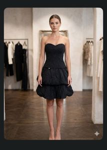 Chic Black Corset Bubble Dress
