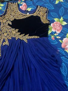 Royal Blue Embroidered Gown
