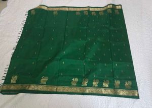 Pure Kanchivaram Silk Saree, Leaf green