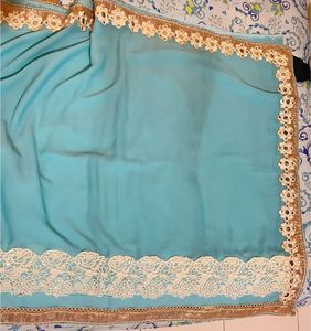 Elegant Blue Saree with Blouse Piece