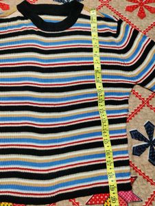 Striped Long Sleeve Crop Top