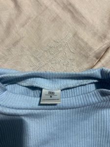 Cute Blue Tie-Back Tank Top