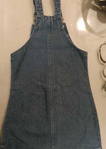 Denim Button-Front Pinafore Dress