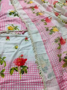Beautiful Rose Print Dress Material