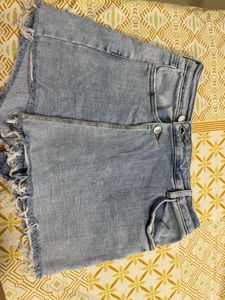 Light Wash Denim Skorts