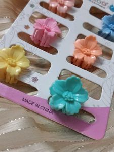 Cute Flower Hair Claw Clips Set of (6)